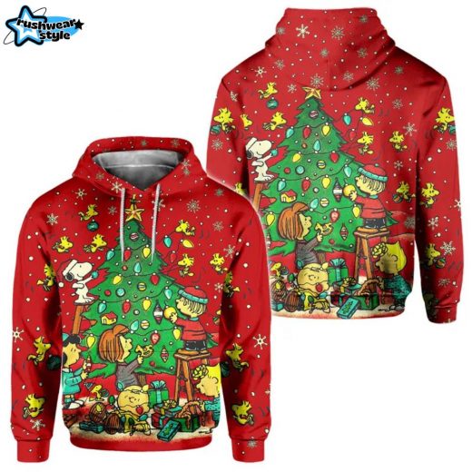 Snoopy Christmas Tree All Over Hoodie