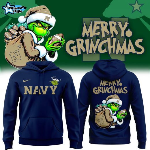 Special Merry Grinchmas Navy Midshipmen Hoodie