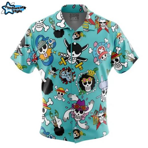 Strawhats Jolly Roger One Piece Button Up Hawaiian Shirt