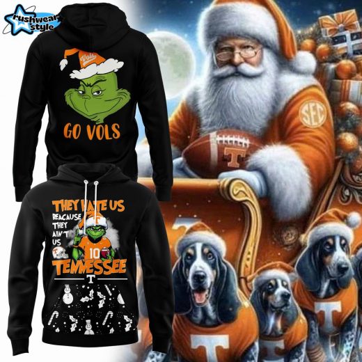 Tennessee Football Merry Christmas Grinch Hoodie 2024 Black