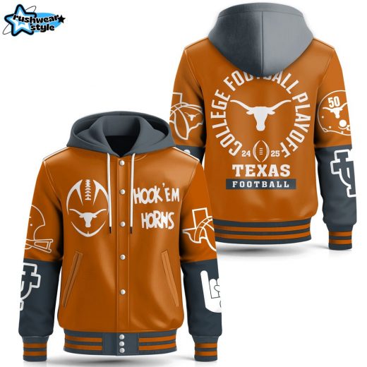 Texas Longhorn Hooded Baseball Jacket