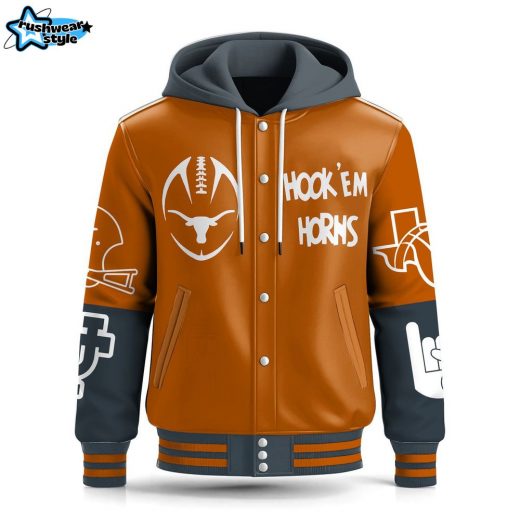 Texas Longhorn Hooded Baseball Jacket