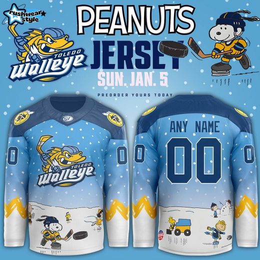 Toledo Walleye x Peanuts Night Limited Edition Custom Jersey