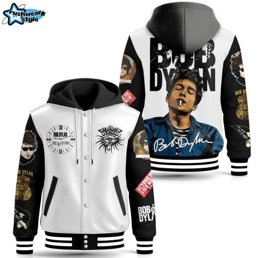 Bob DYL Hooded Baseball Jacket