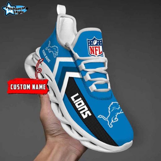 Detroit Lions Custom Name Max Soul Shoes V08