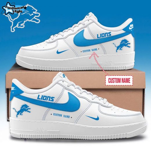 Detroit Lions Limited Edition Shoes AF1 White – NFL Custom Footwear