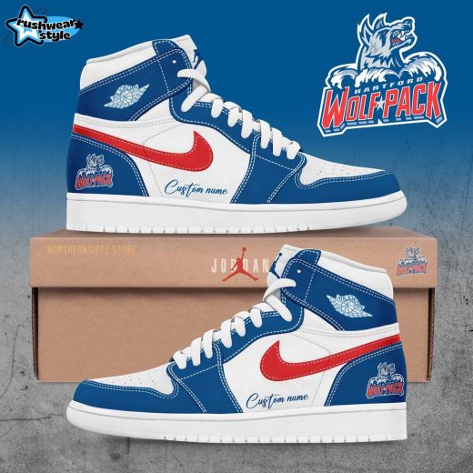 Hartford Wolf Pack Custom Name Air Jordan 1 Shoes