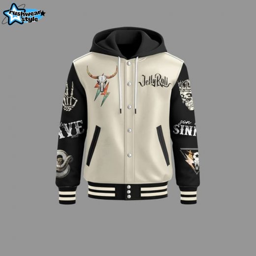 Jelly Roll Hooded Baseball Jacket – Country Music Apparel