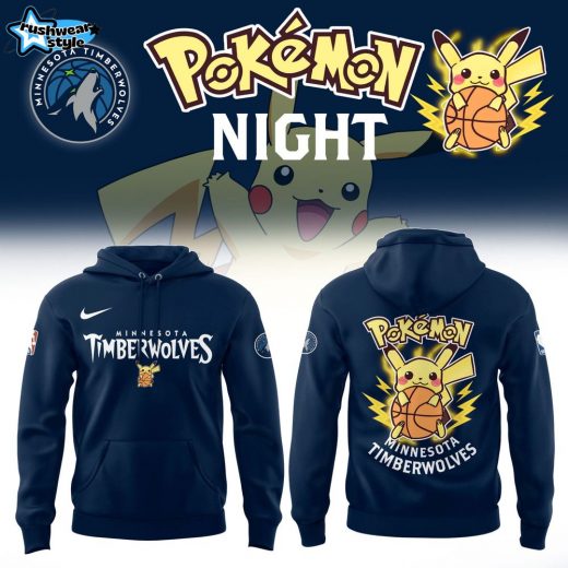 Limited Edition Minnesota Timberwolves X Pokemon Night Hoodie 2025