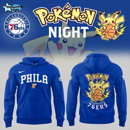 Limited Edition Philadelphia 76ers X Pokemon Night Hoodie 2025