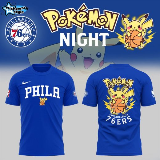 Limited Edition Philadelphia 76ers X Pokemon Night T-Shirt 2025