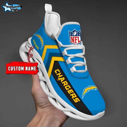 Los Angeles Chargers Custom Name Max Soul Shoes V08