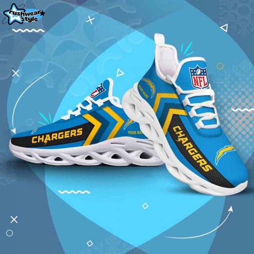 Los Angeles Chargers Custom Name Max Soul Shoes V08