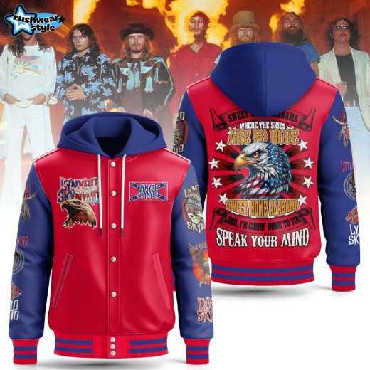 Lynyrd Skynyrd Hooded Baseball Jacket – Classic Rock Jacket