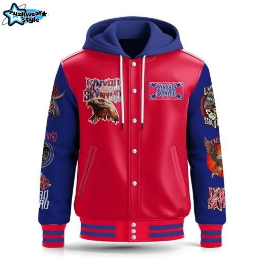 Lynyrd Skynyrd Hooded Baseball Jacket – Classic Rock Jacket