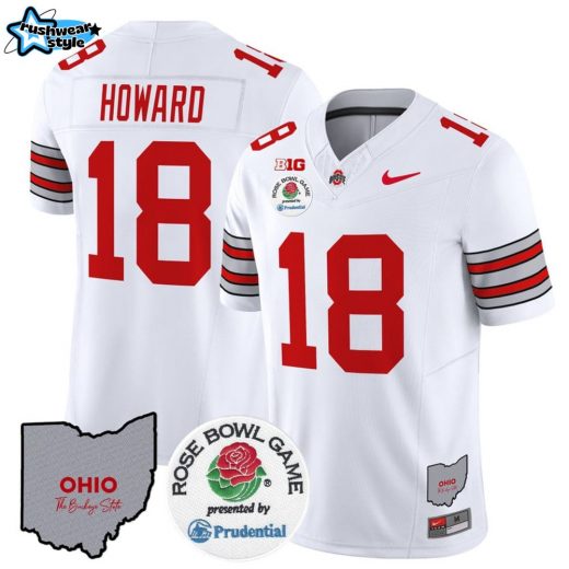 Men’s Ohio State Buckeyes ‘Heritage Stripe’ Rose Bowl Vapor Limited Jersey