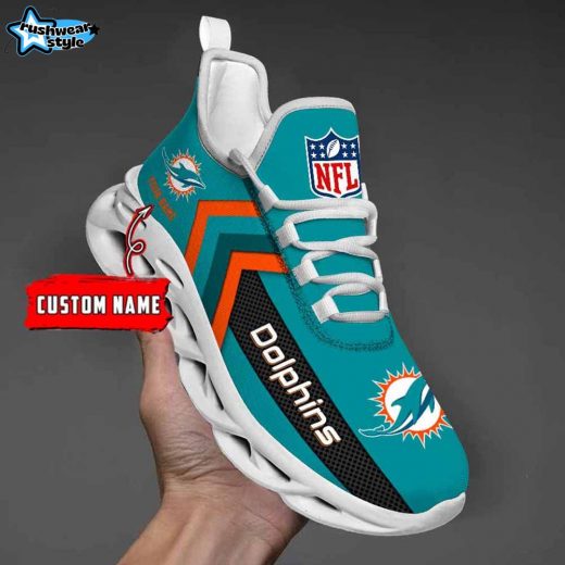 Miami Dolphins Custom Name Max Soul Shoes V08