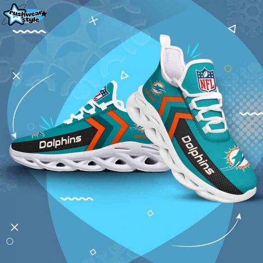 Miami Dolphins Custom Name Max Soul Shoes V08