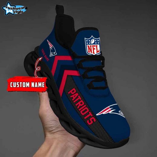 New England Patriots Custom Name Max Soul Shoes V08