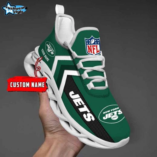 New York Jets Custom Name Max Soul Shoes V08