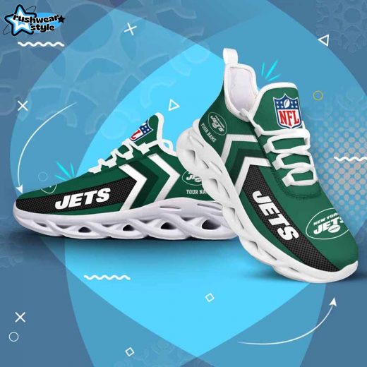 New York Jets Custom Name Max Soul Shoes V08