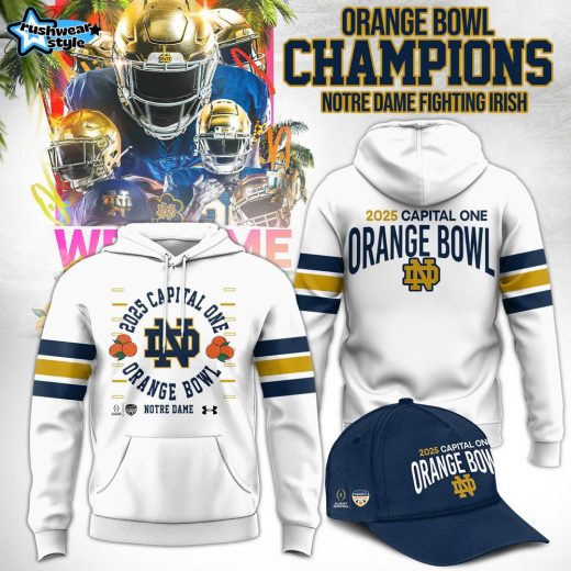 Notre Dame Orange Bowl Champions White Hoodie – Official NCAA Championship Apparel