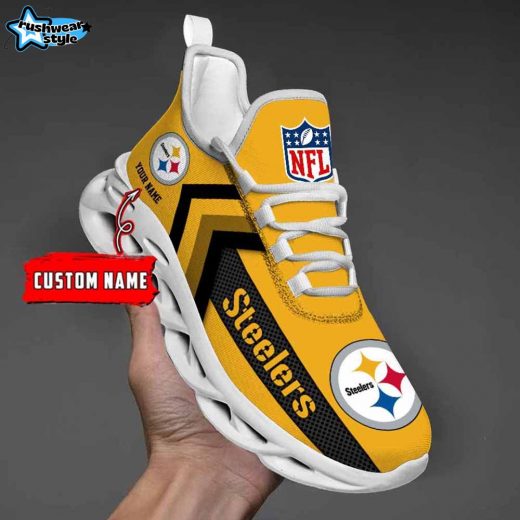 Pittsburgh Steelers Custom Name Max Soul Shoes V08