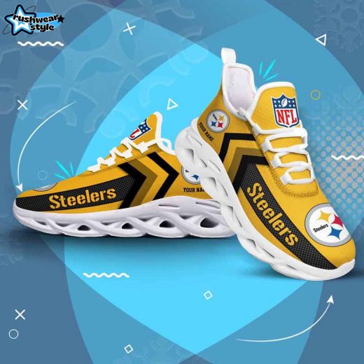 Pittsburgh Steelers Custom Name Max Soul Shoes V08