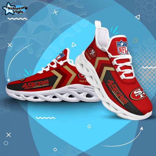 San Francisco 49ers Custom Name Max Soul Shoes V08