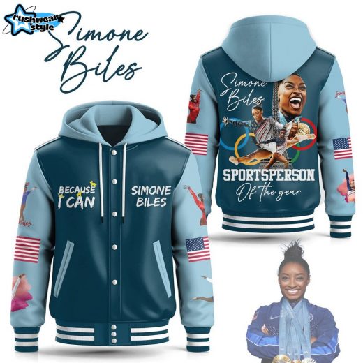 Simone Biles Hooded Baseball Jacket – Gymnastics Sportswear