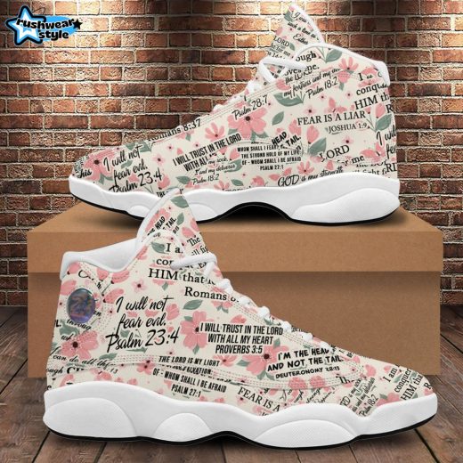 Teesdily | God Is My Strength Basketball Shoes, The Lord Is My Light Basketball Shoes, Jesus Christian Floral Shoes Unisex