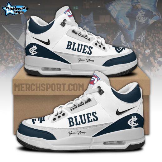 Blue Special Shoes Custom Name Limited Edition Air Jordan 3