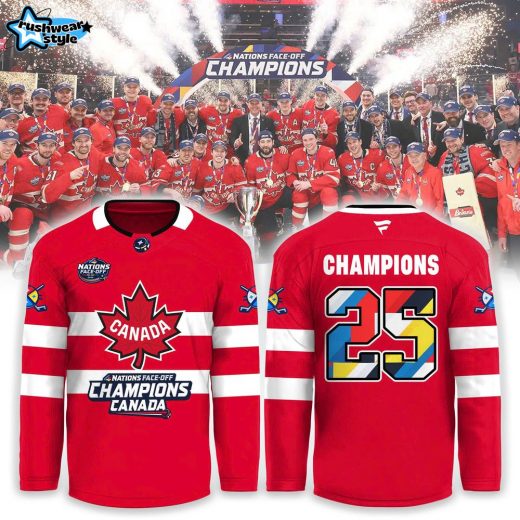 Canada Fanatics Steel 2025 4 Nations Face Off Champions Tshirt