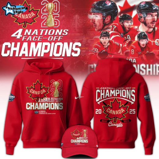 Canada Fanatics Steel 2025 4 Nations Face Off Champions Hoodie