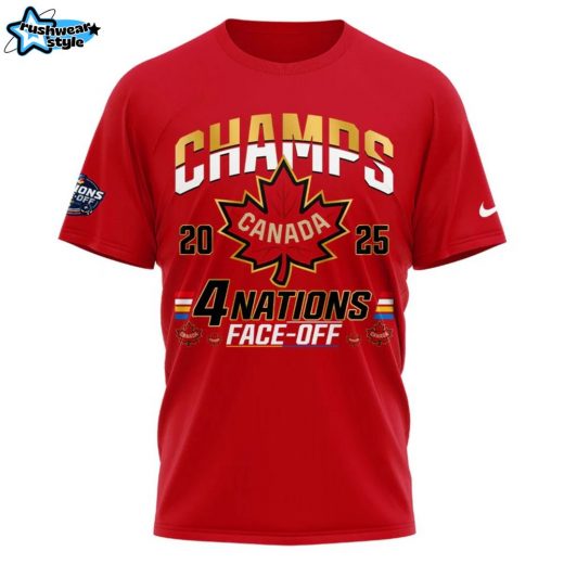 Canada Fanatics Steel 2025 4 Nations Face Off Champions Tshirt V2