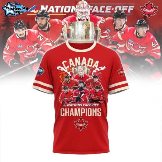 Canada Nations Face off Champions Red NHL Jersey