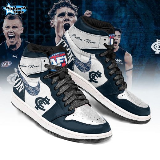 Carlton Blues Football Club AFL Personalized Air Jordan 1 Shoes