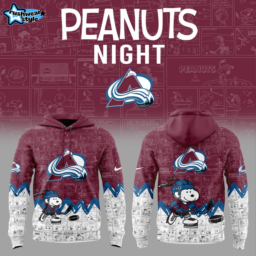 Colorado Avalanche Anniversary of Peanuts Hoodie Colorado Avalanche Anniversary of Peanuts Hoodie