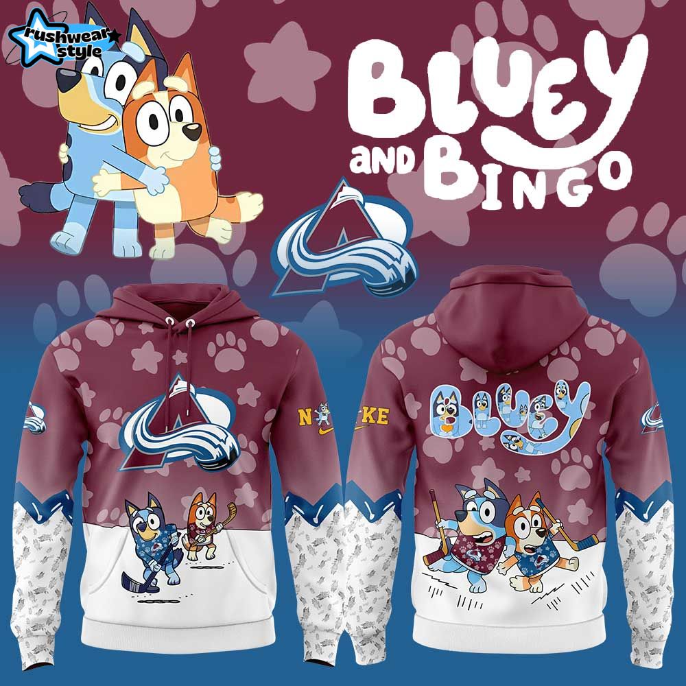 Colorado Avalanche Bluey and Bingo Hoodie Colorado Avalanche Bluey and Bingo Hoodie