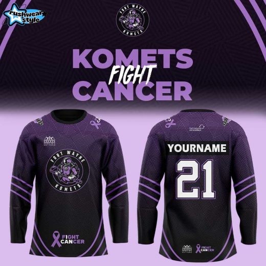 Fort Wayne Komets Fight Cancer Night Custom Name, Number For Fans Jersey