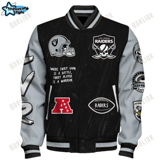 Las Vegas Raiders National Football League Conquer Every Field Unisex Varsity Jacket