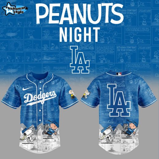 Los Angeles Dodgers 75th Anniversary of Peanuts Jersey V3