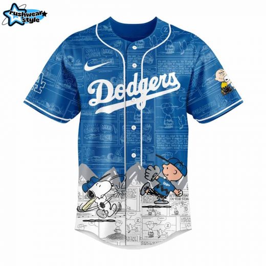 Los Angeles Dodgers 75th Anniversary of Peanuts Jersey V3