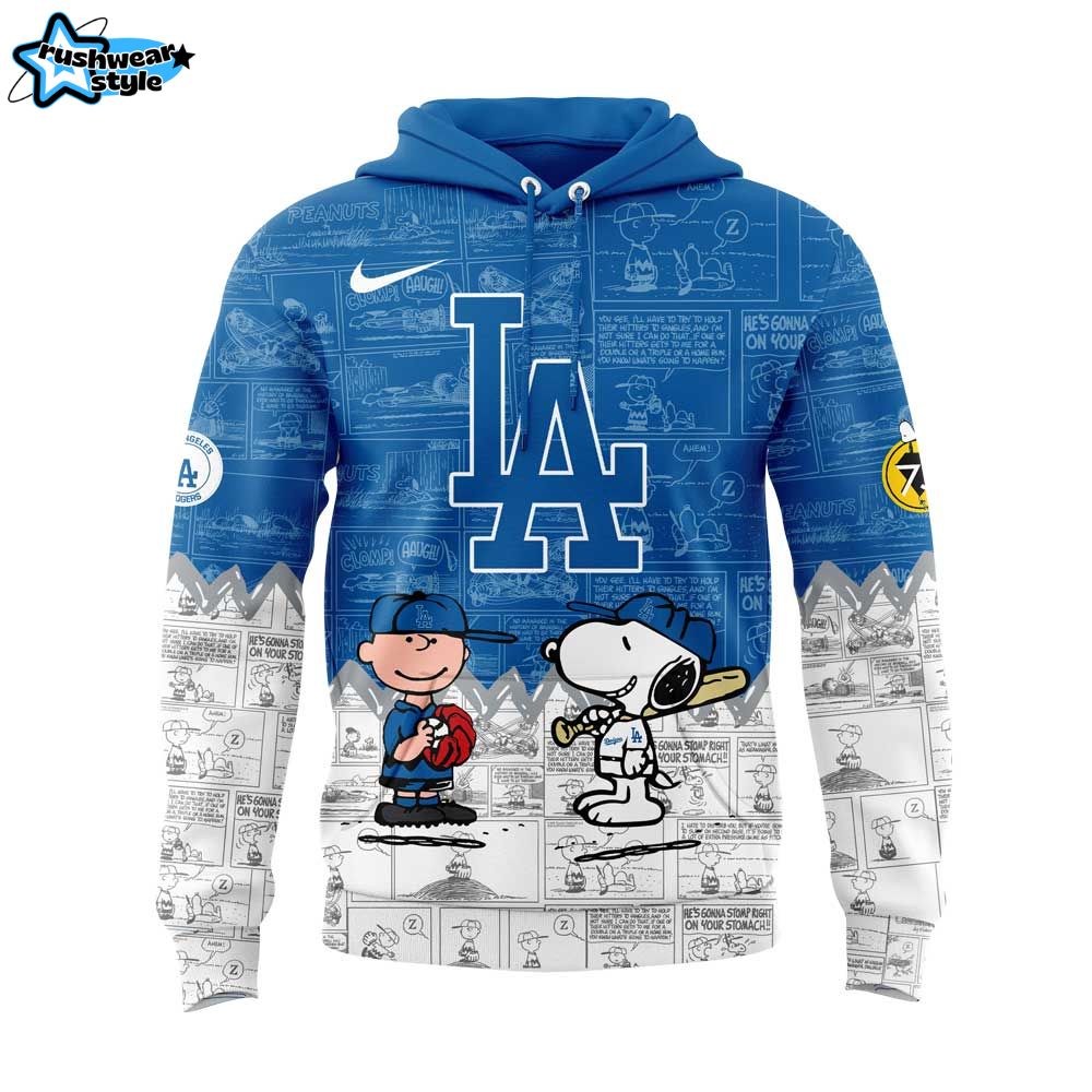 Los Angeles Dodgers 75th Anniversary of Peanuts New Hoodie Los Angeles Dodgers 75th Anniversary of Peanuts New Hoodie