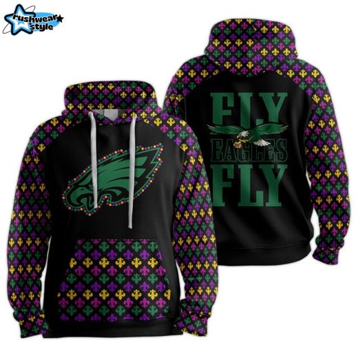 Mardi Gras Philadelphia Football Unisex Hoodie