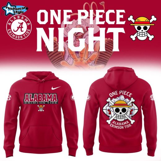 One Piece X Crimson Tide Limited Edition Hoodie – Anime & College Football Collab