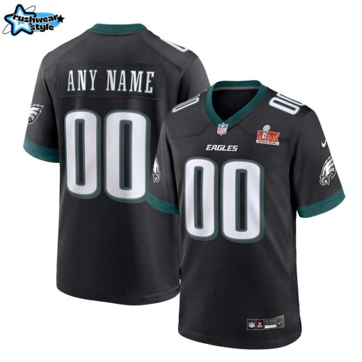 Philadelphia Eagles 2025 Jersey Custom Name and Number (Black)