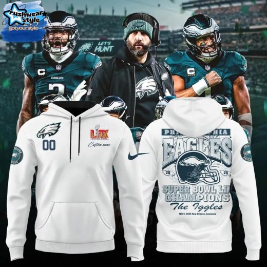 Philadelphia Eagles Champions Super Bowl LIX Limited Edition White Hoodie