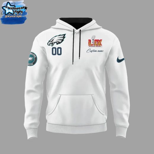 Philadelphia Eagles Champions Super Bowl LIX Limited Edition White Hoodie