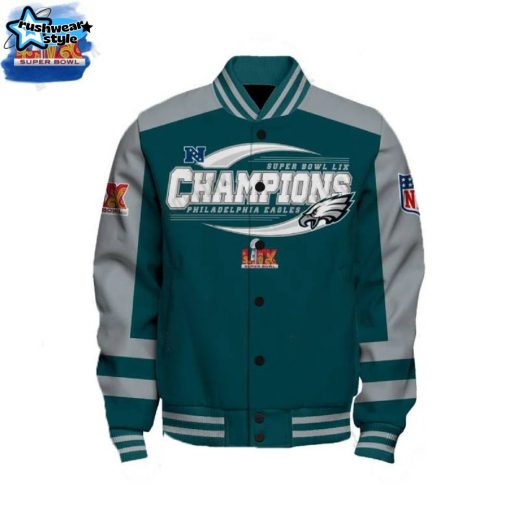 Philadelphia Eagles Super Bowl LIX Champions 2025 3D Baseball Jacket – V04 Limited Edition